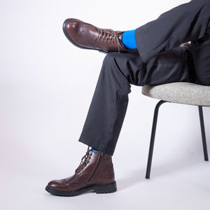 Wing cap ankle boot dark brown