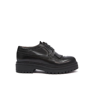 Wing cap derby black