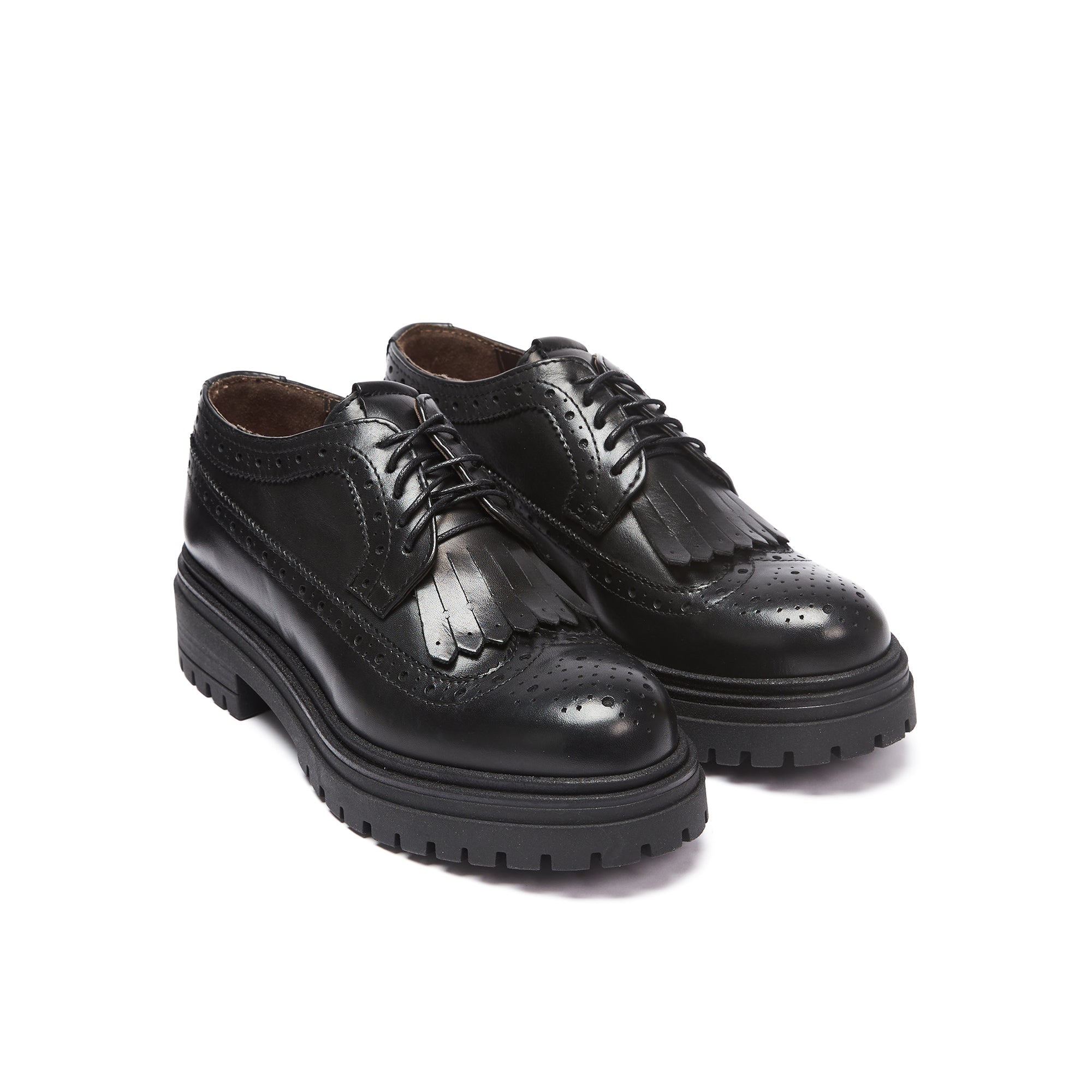 Wing cap derby black