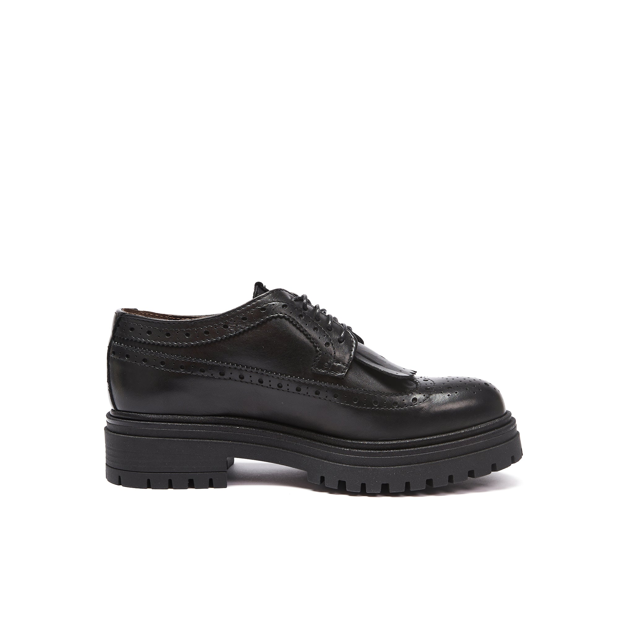 Wing cap derby black