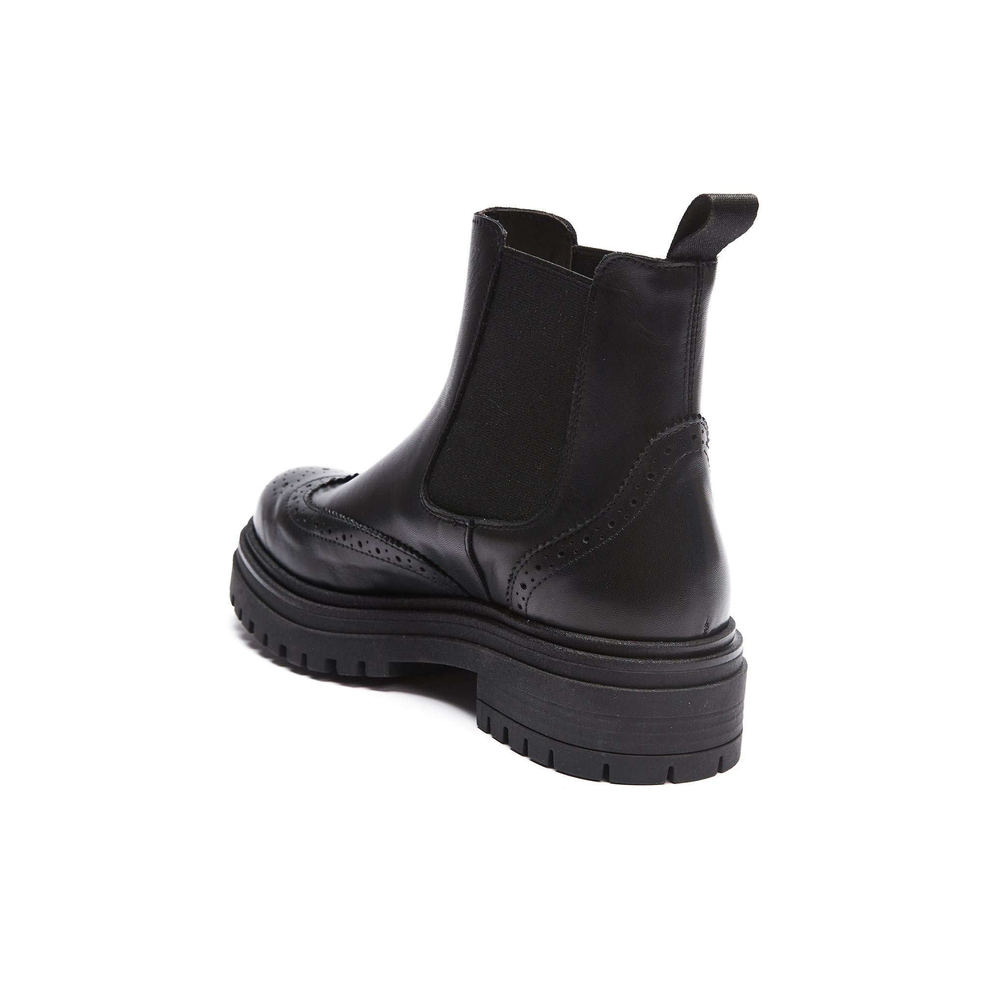 Wing cap chelsea boot black
