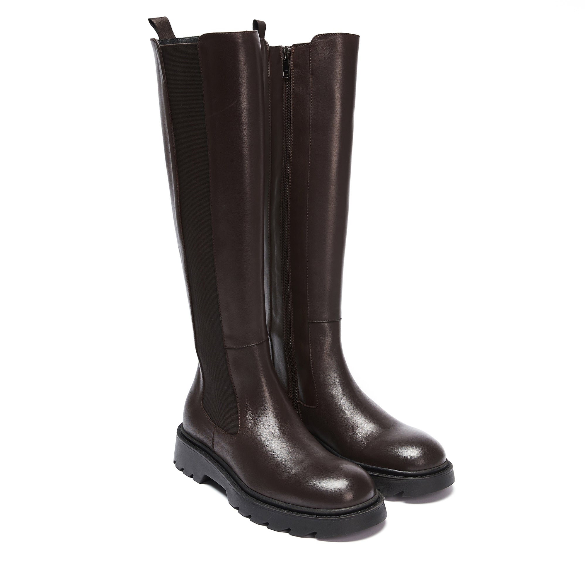 High boot dark brown