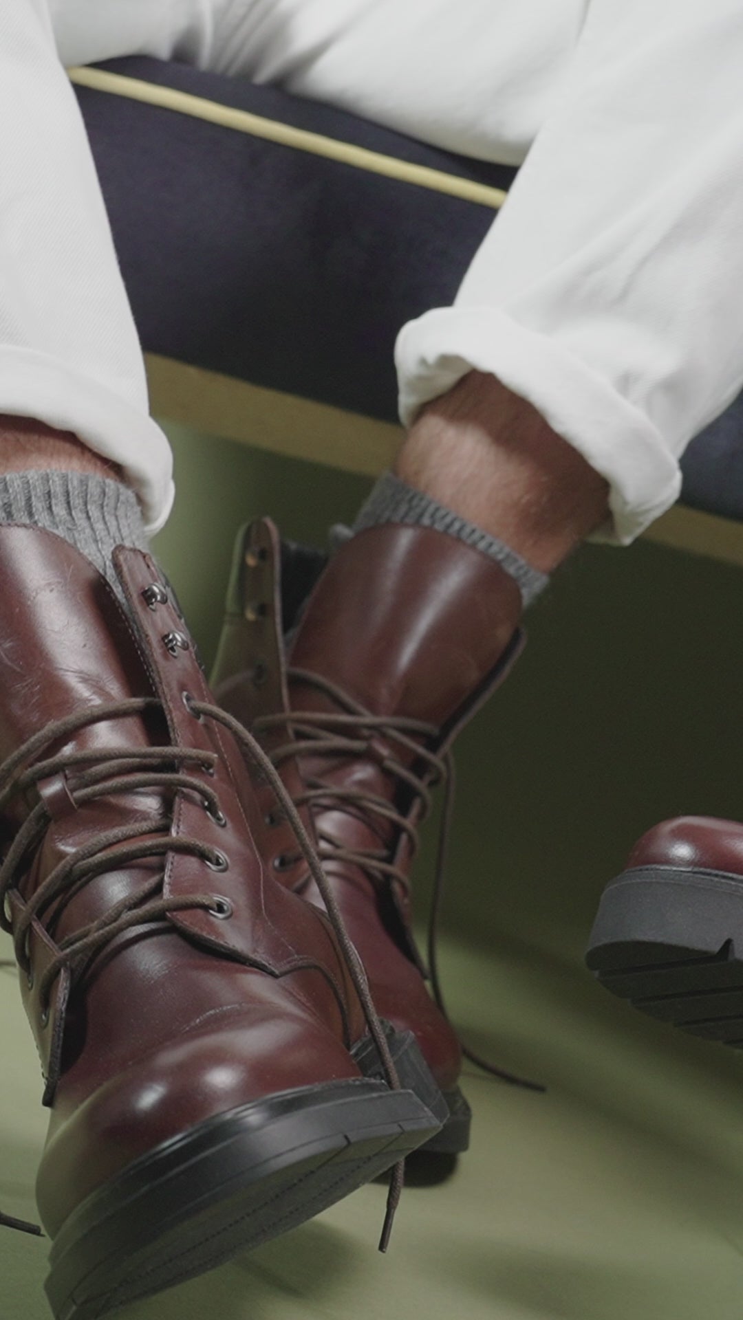 Derby ankle boot mahogany brown