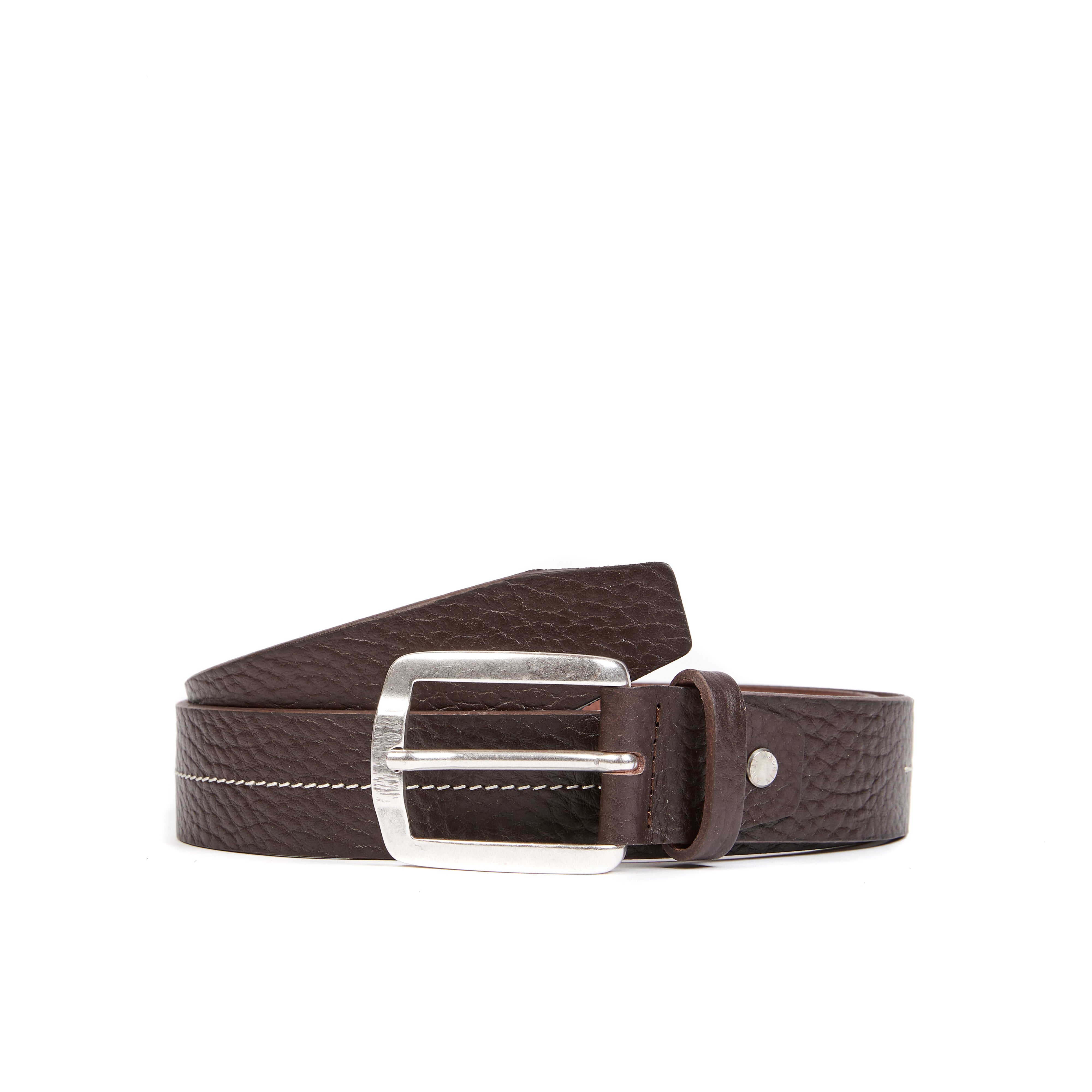 Embossed dark brown belt