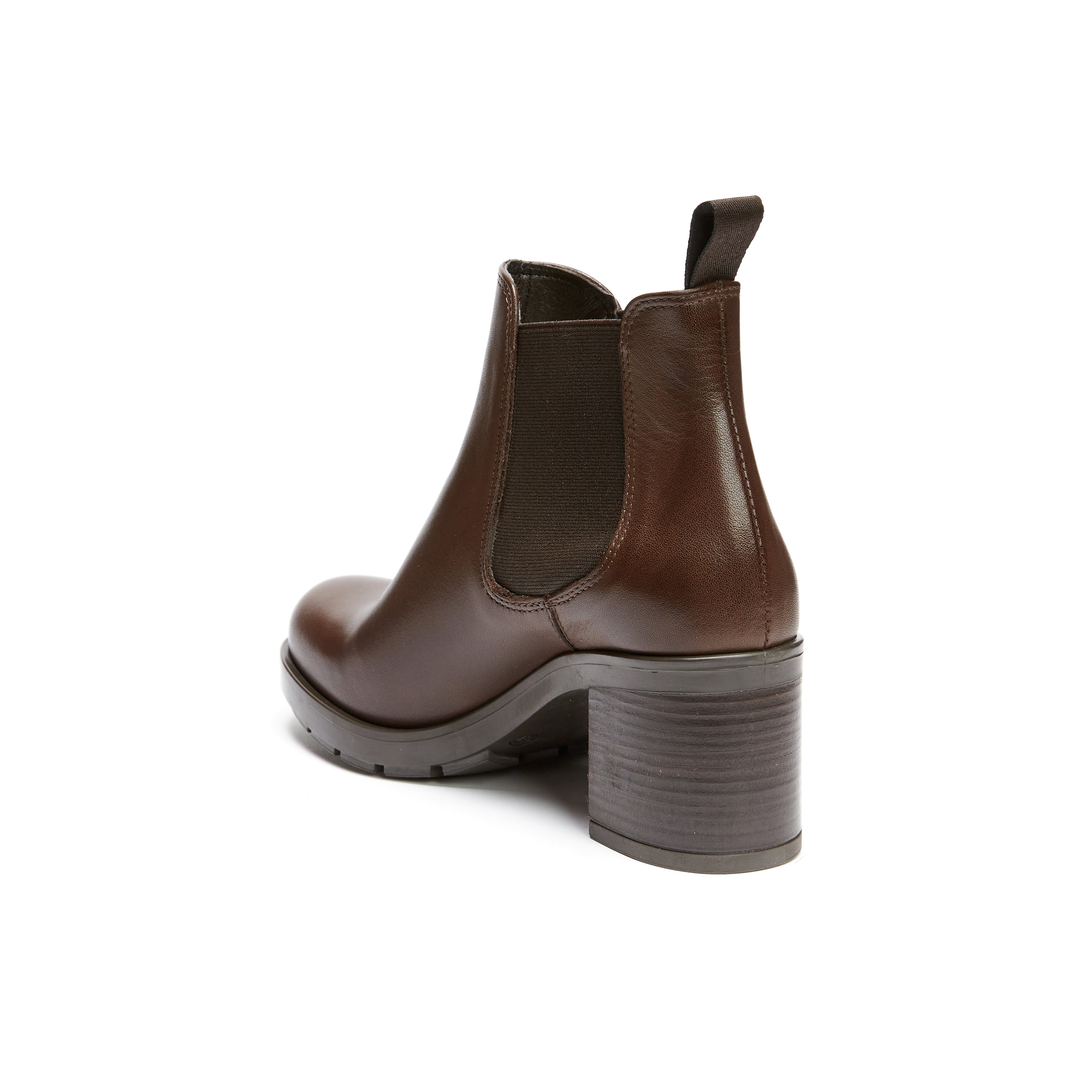 Heeled plain chelsea boot dark brown