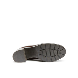 Heeled plain chelsea boot dark brown