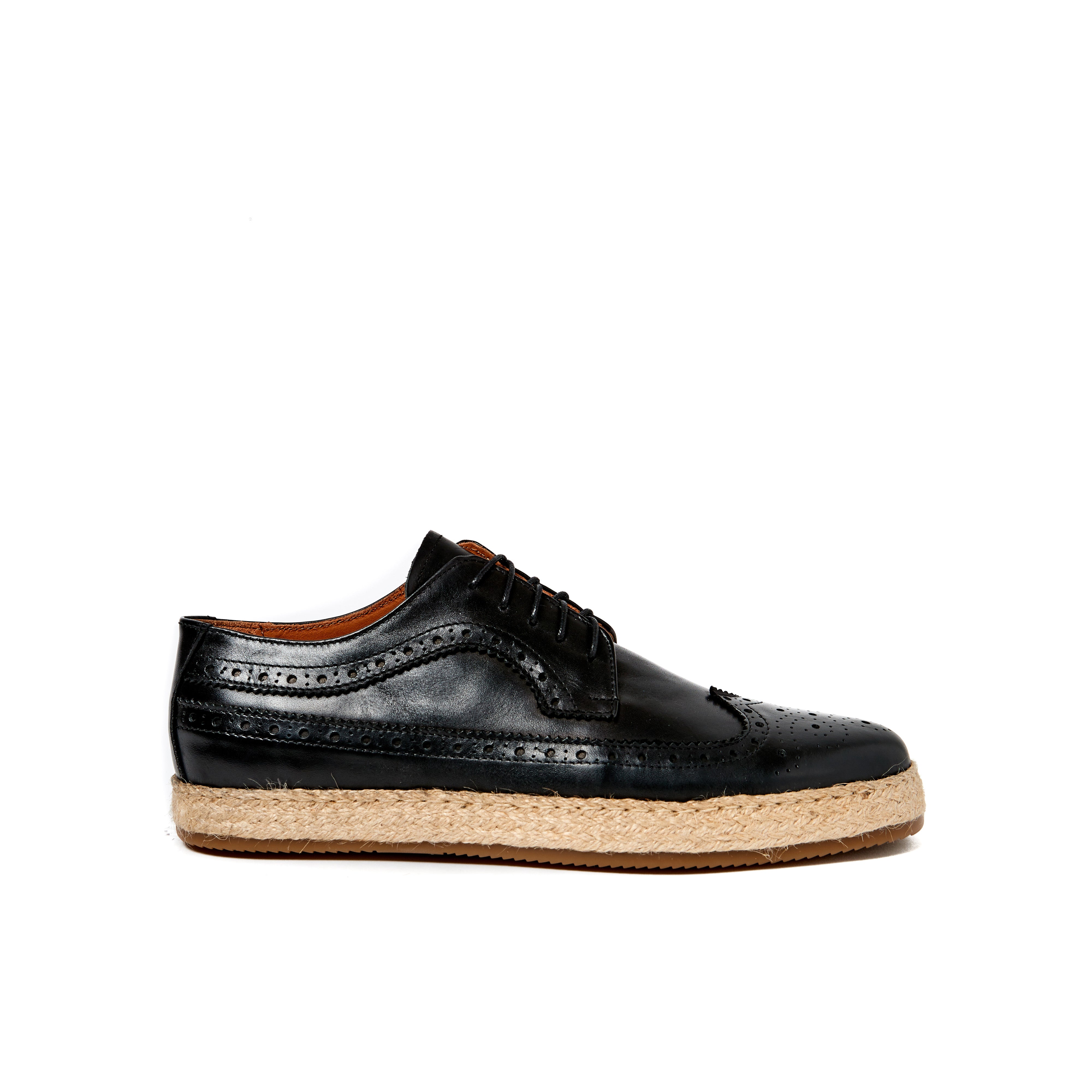Wing cap derby black