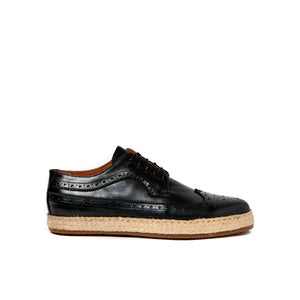 Wing cap derby black