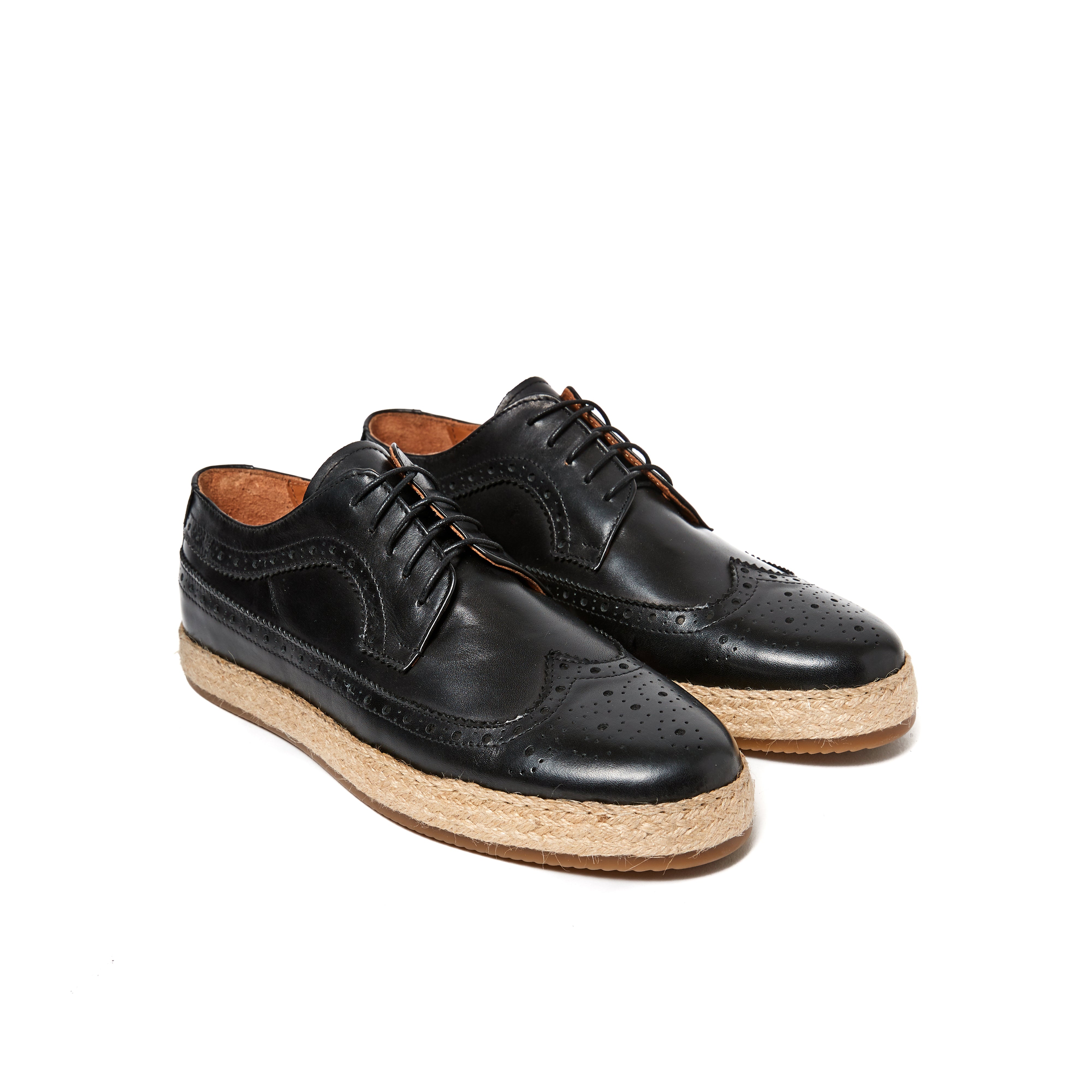 Wing cap derby black