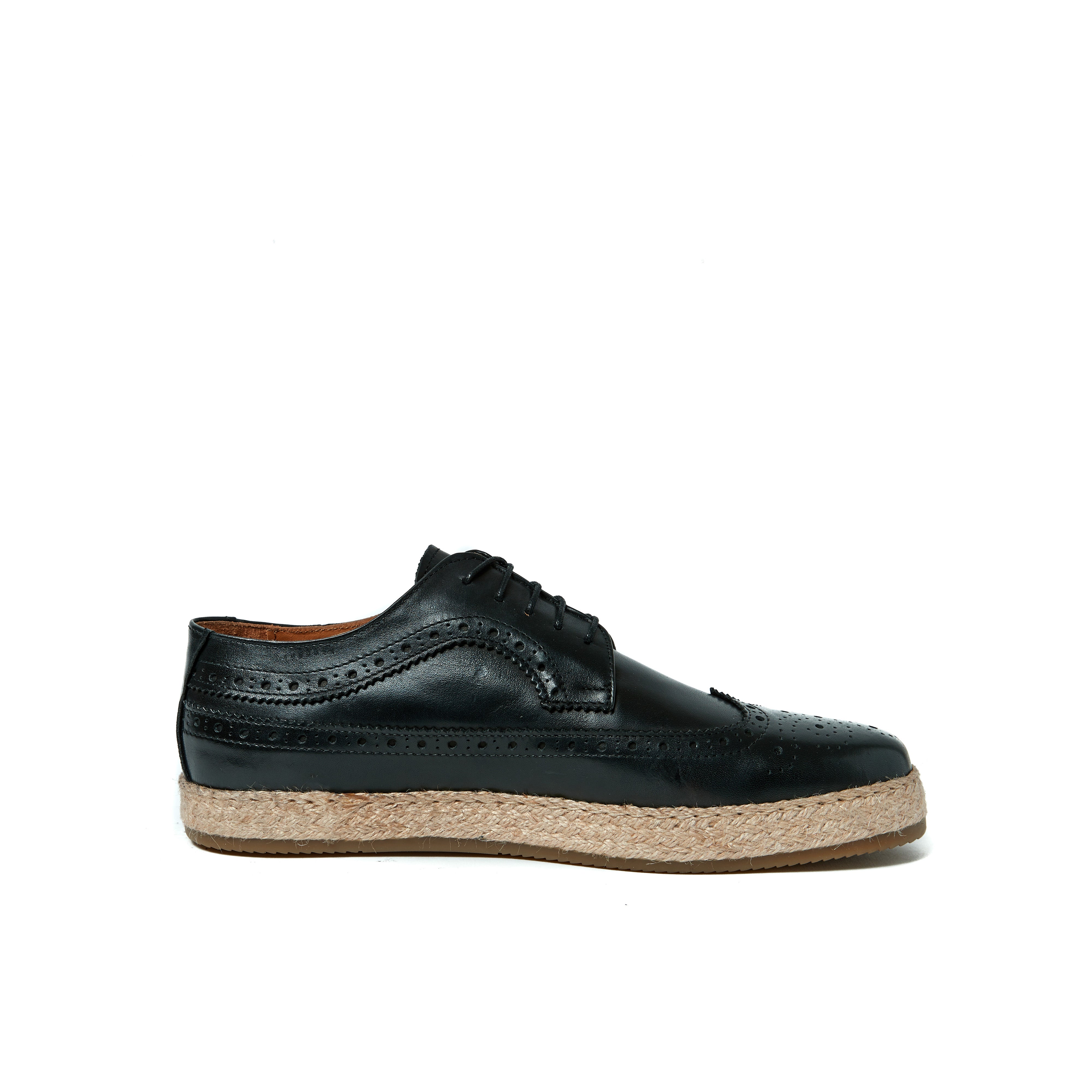 Wing cap derby black