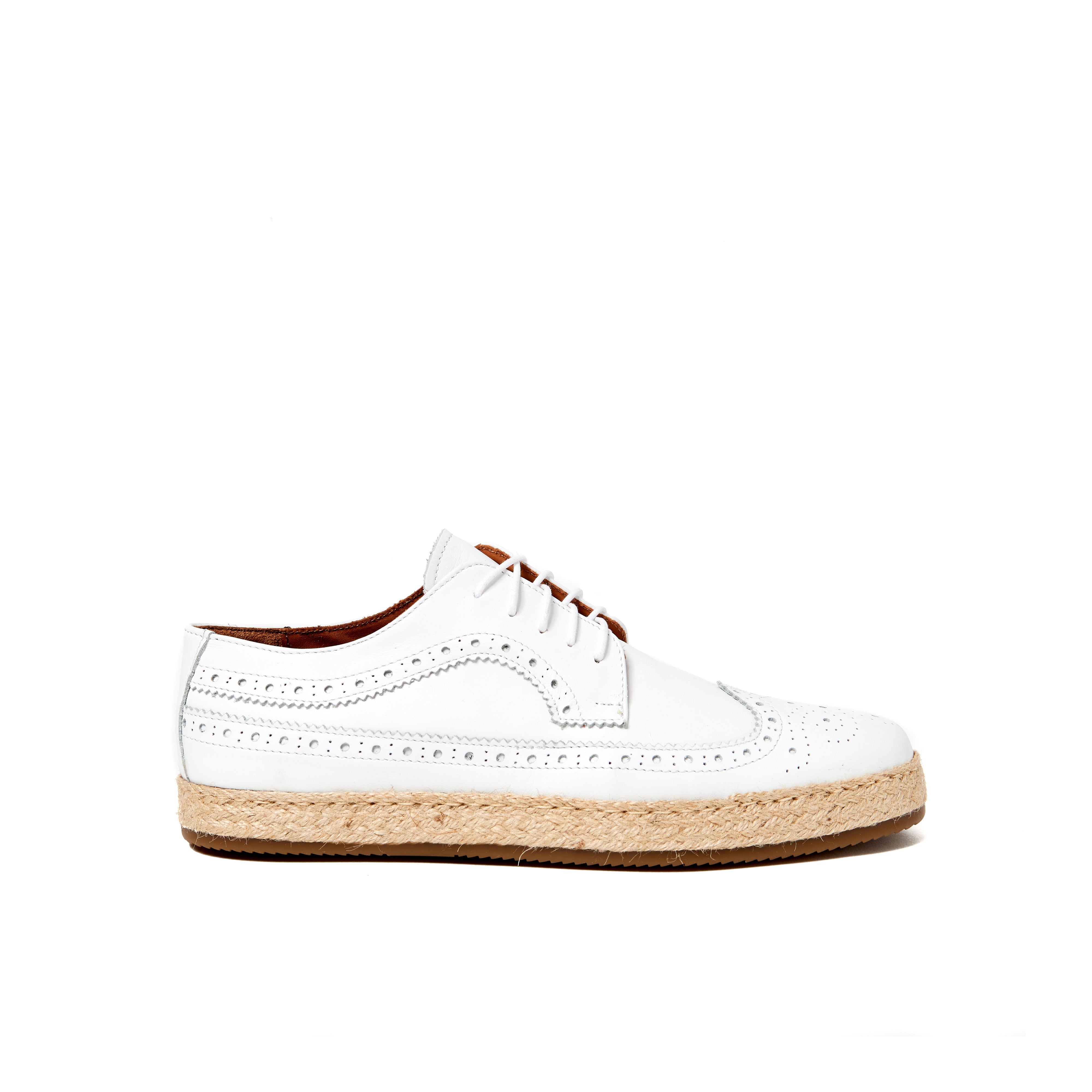 Wing cap derby white