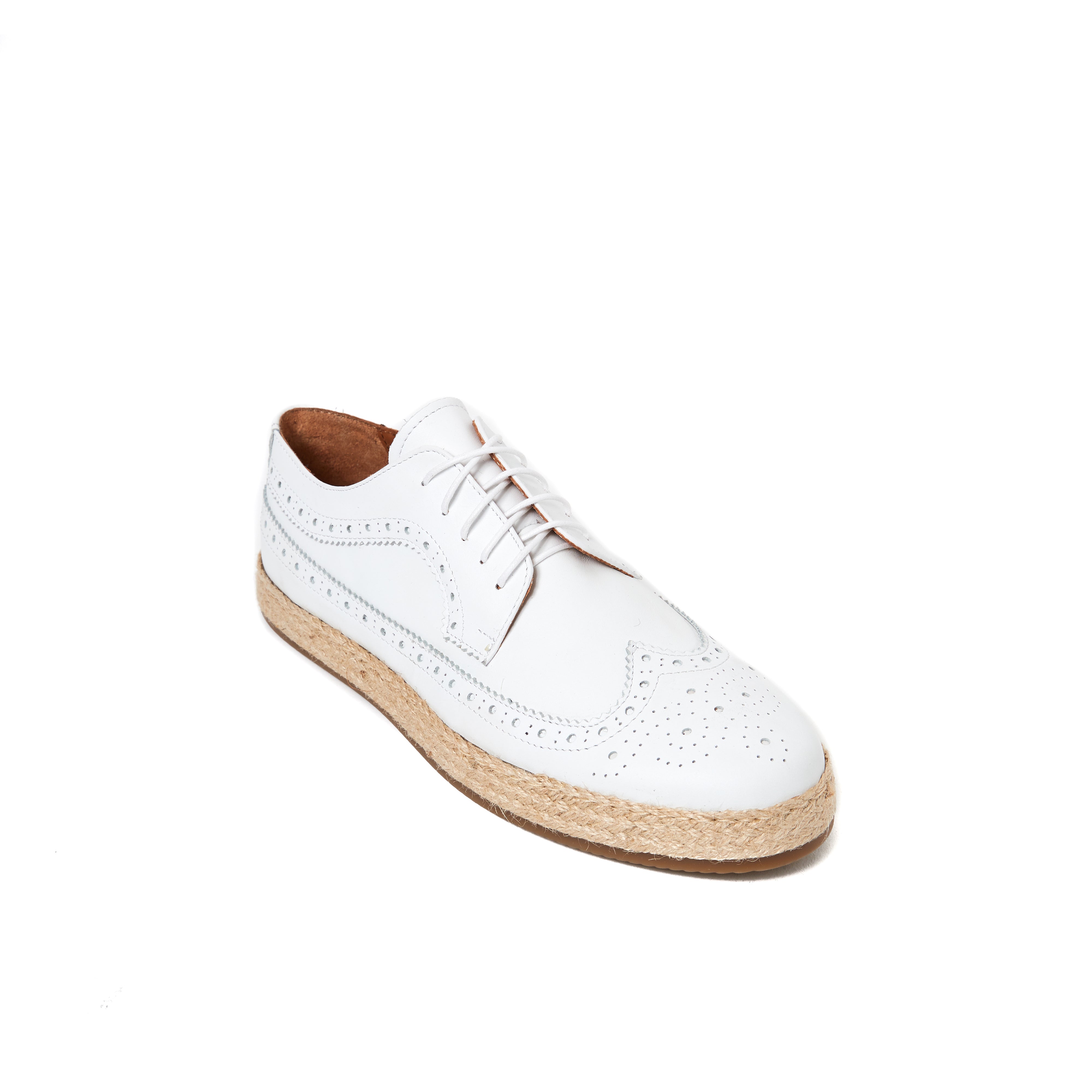 Wing cap derby white