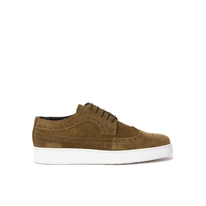 Wing cap sneaker brown