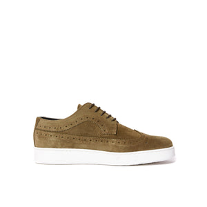 Wing cap sneaker brown