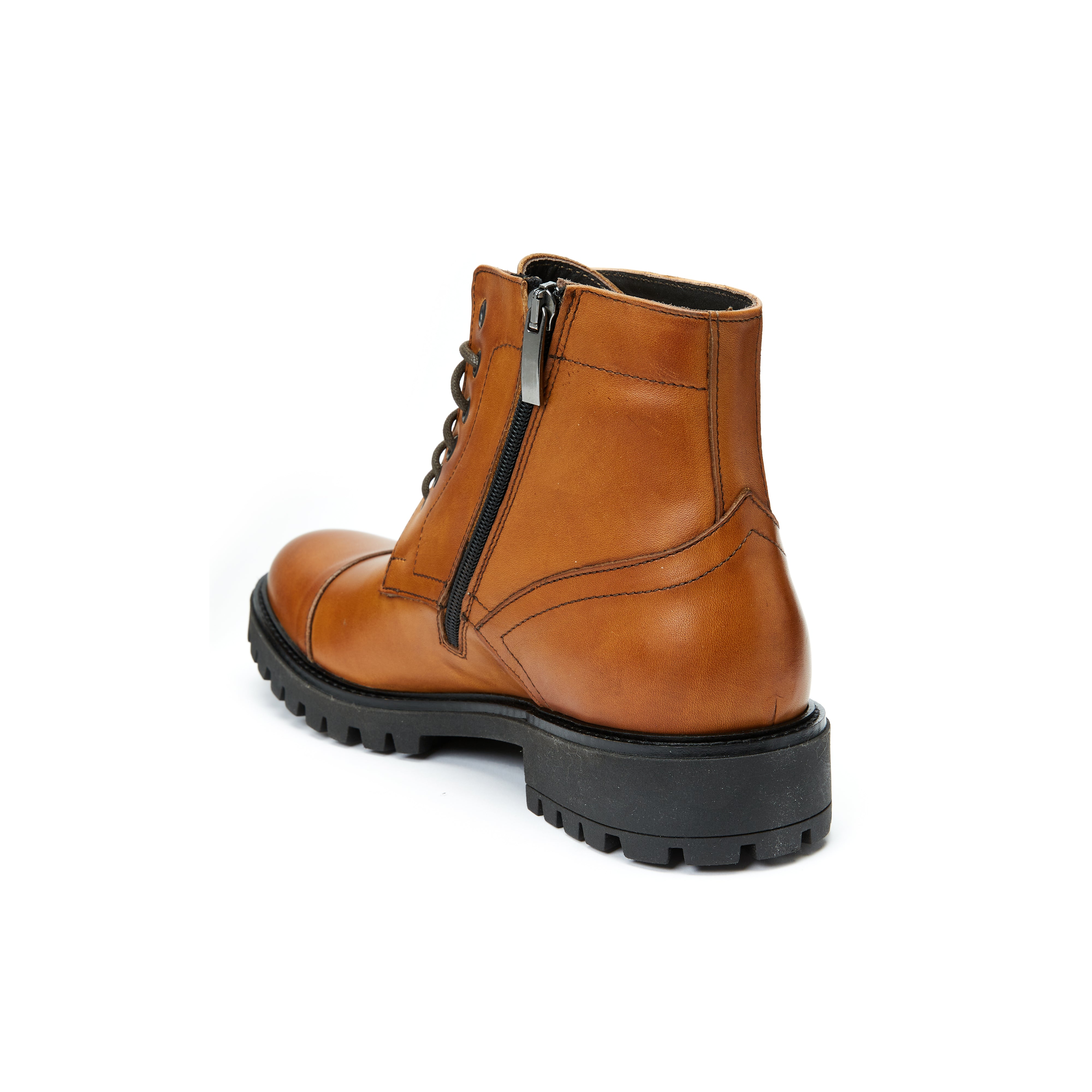 Toe cap ankle boot cognac brown