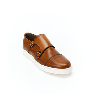 Monk strap sneaker cognac brown