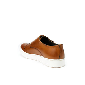 Monk strap sneaker cognac brown