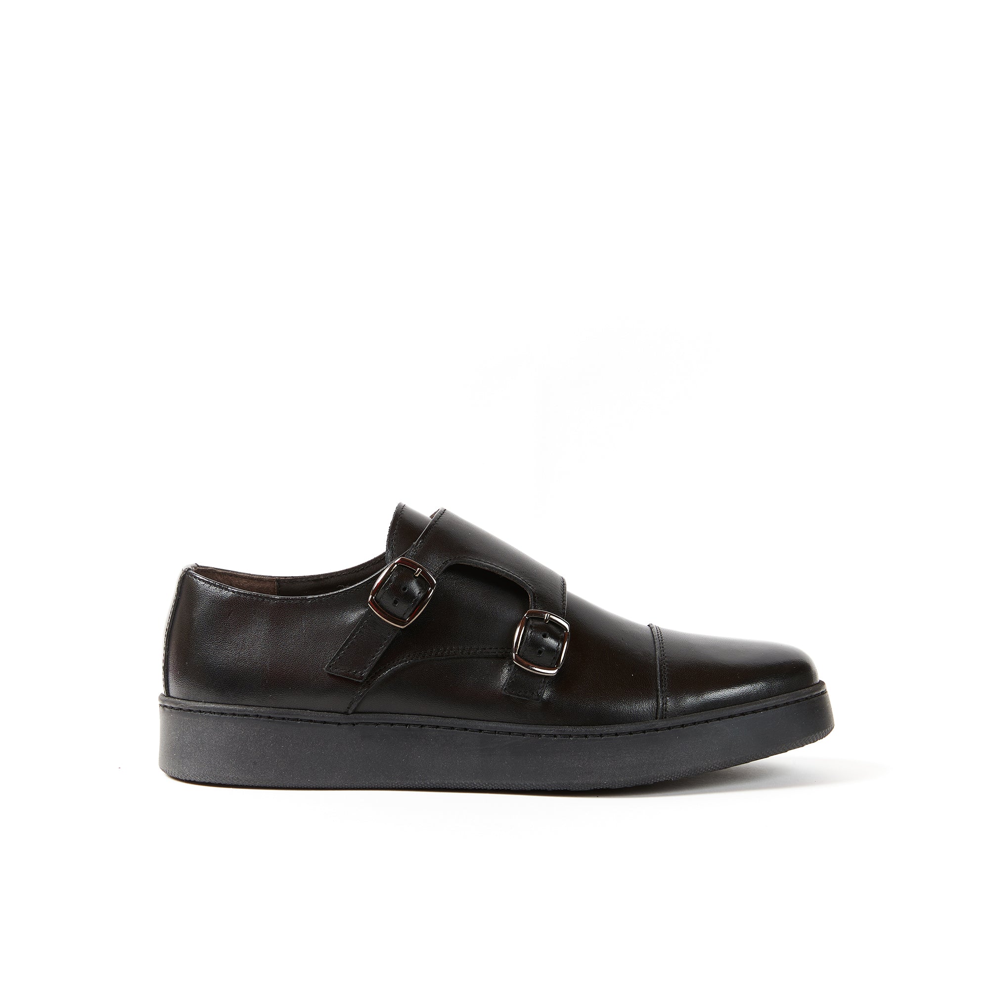 Monk strap sneaker black