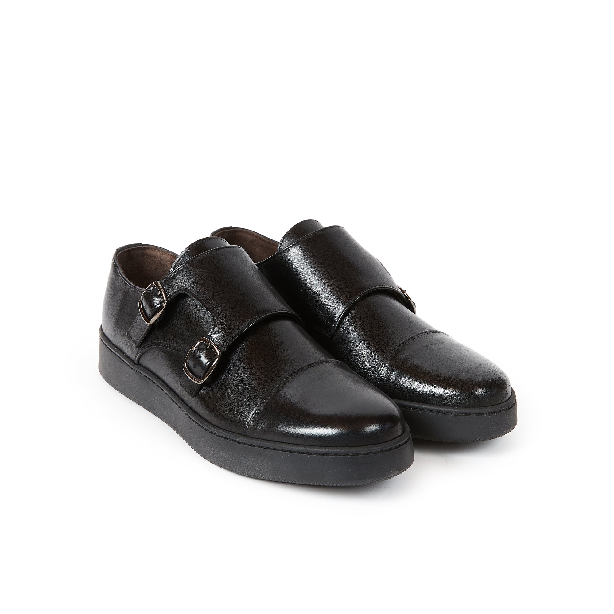 Monk strap sneaker black