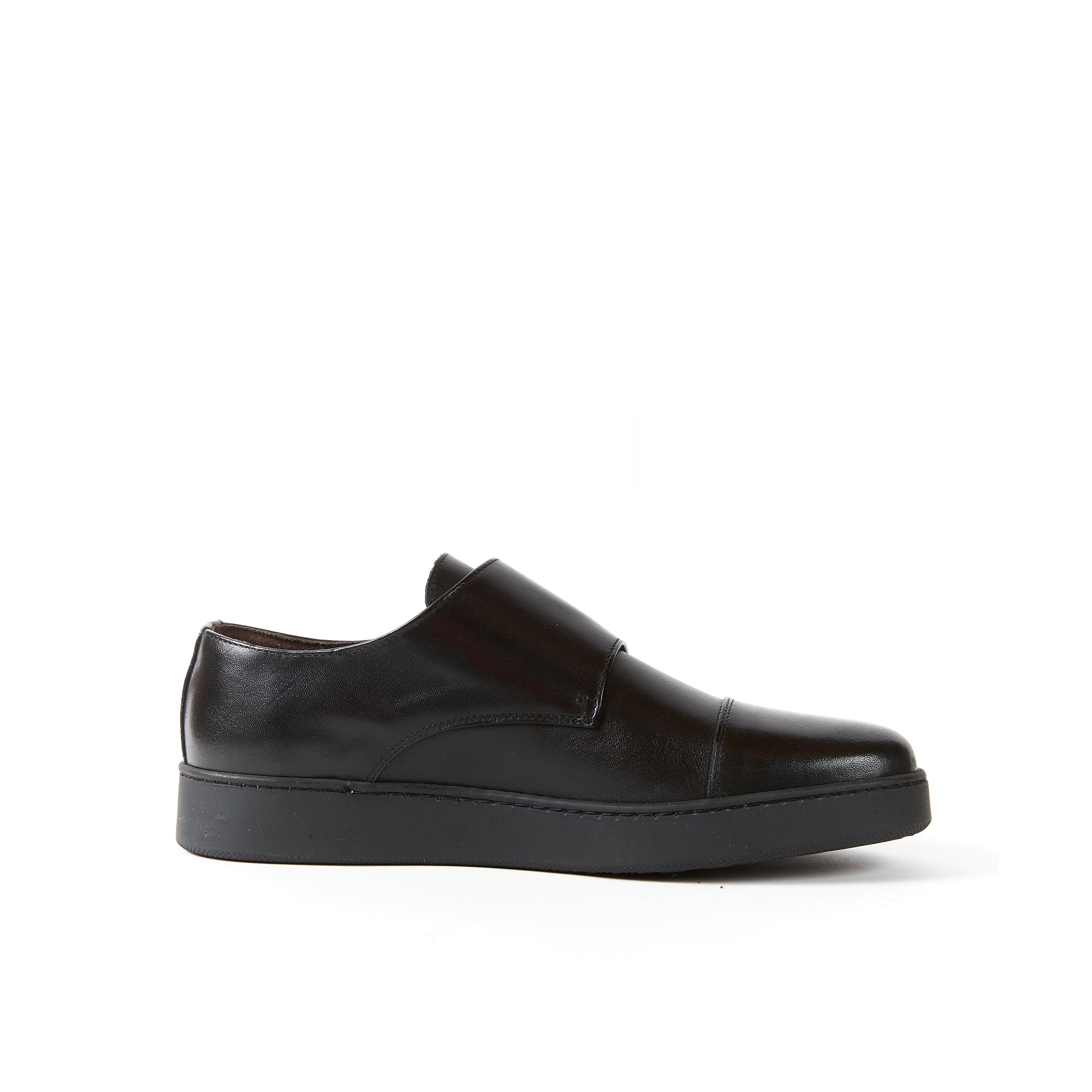 Monk strap sneaker black