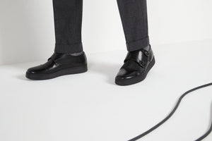 Monk strap sneaker black