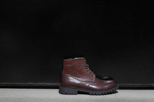 Wing cap ankle boot dark brown