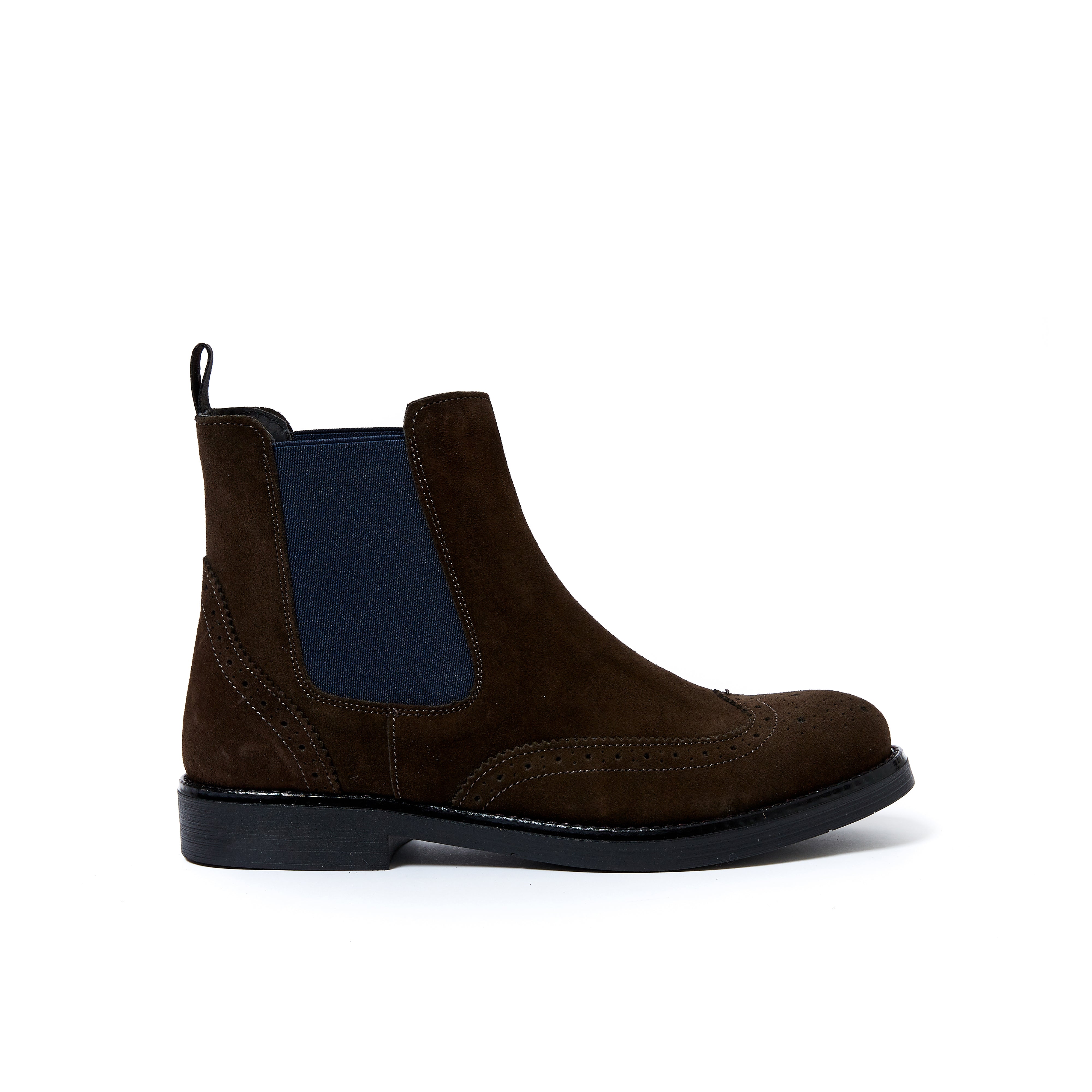 Wing cap chelsea boot dark brown