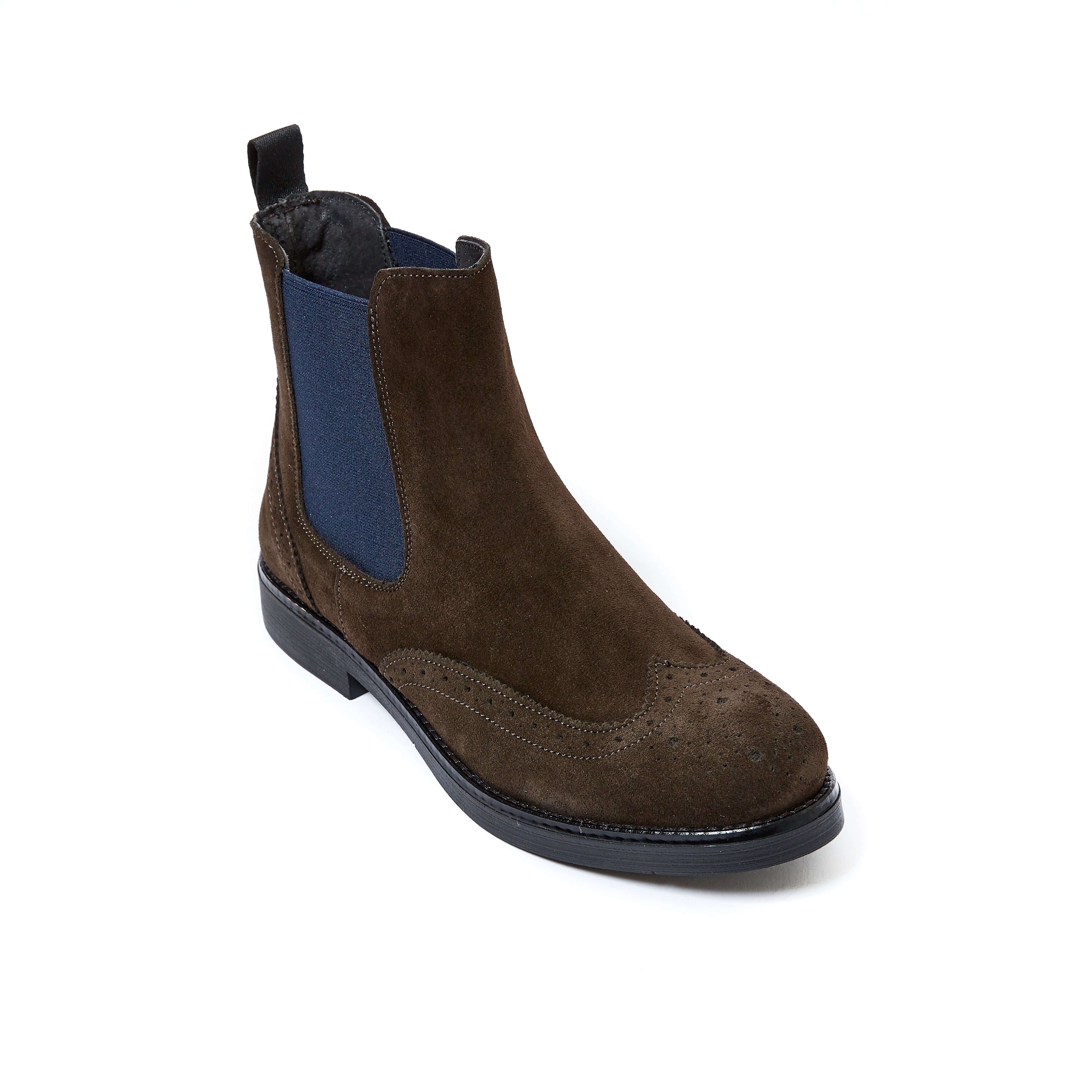 Wing cap chelsea boot dark brown