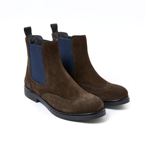 Wing cap chelsea boot dark brown