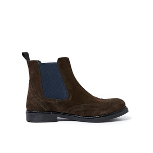 Wing cap chelsea boot dark brown