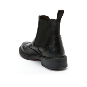 Wing cap chelsea boot black