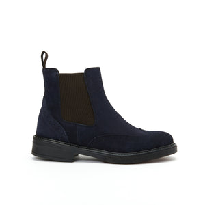 Wing cap chelsea boot navy