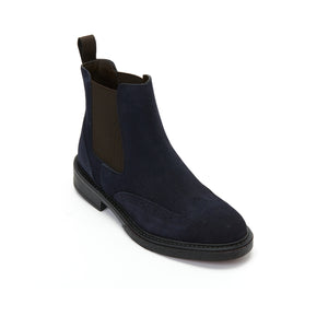 Wing cap chelsea boot navy