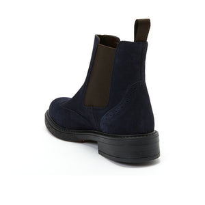 Wing cap chelsea boot navy