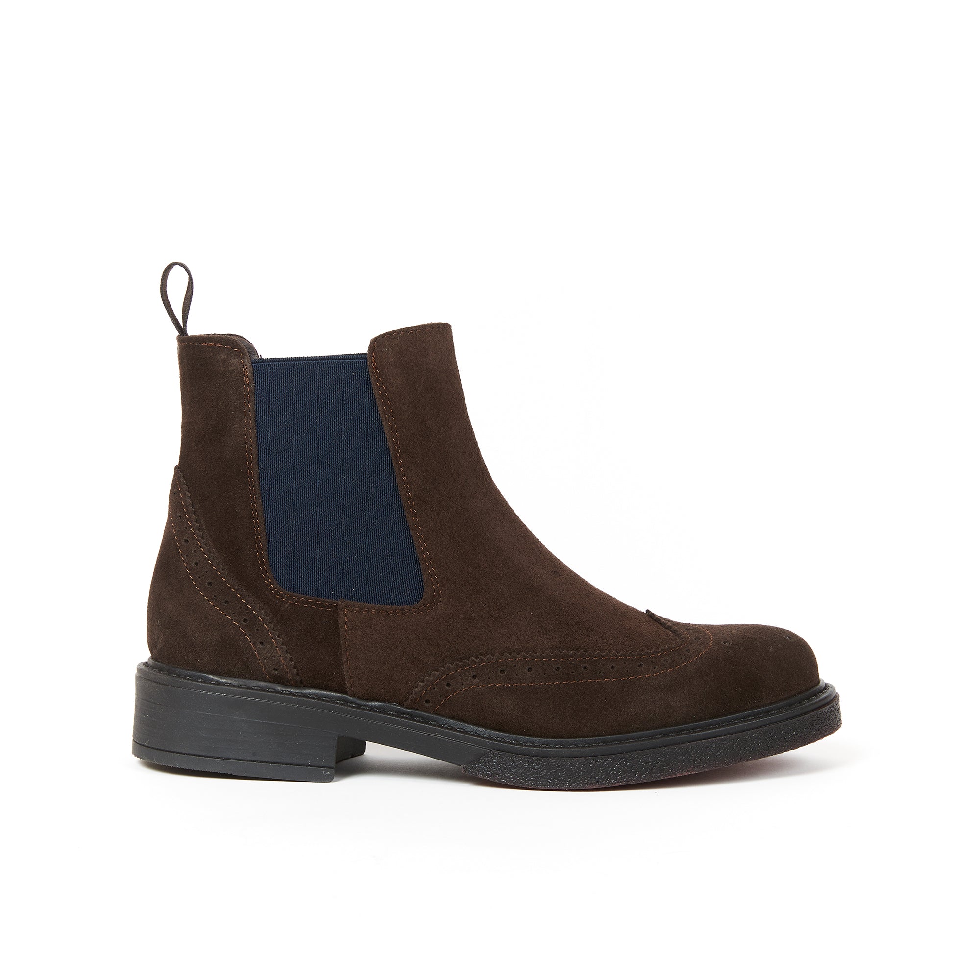 Wing cap chelsea boot dark brown