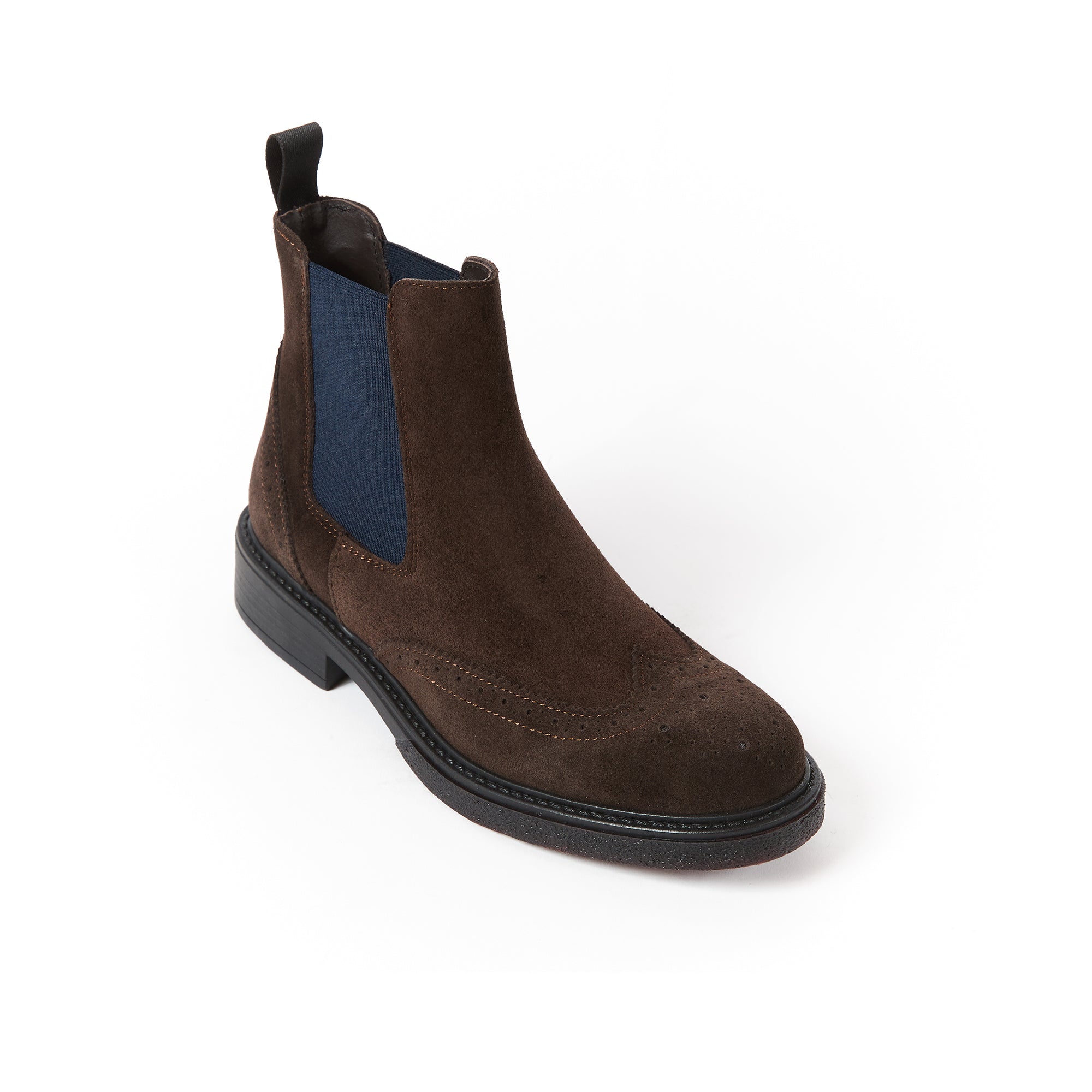 Wing cap chelsea boot dark brown