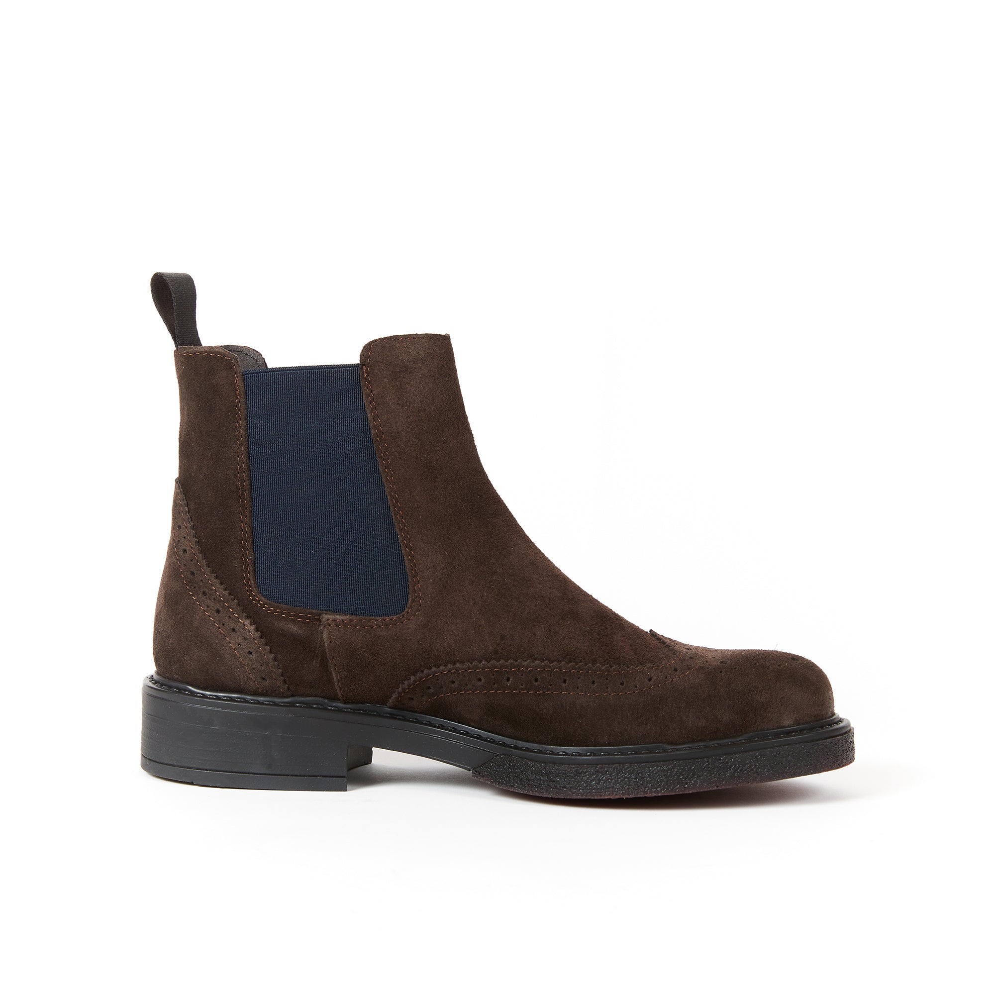 Wing cap chelsea boot dark brown