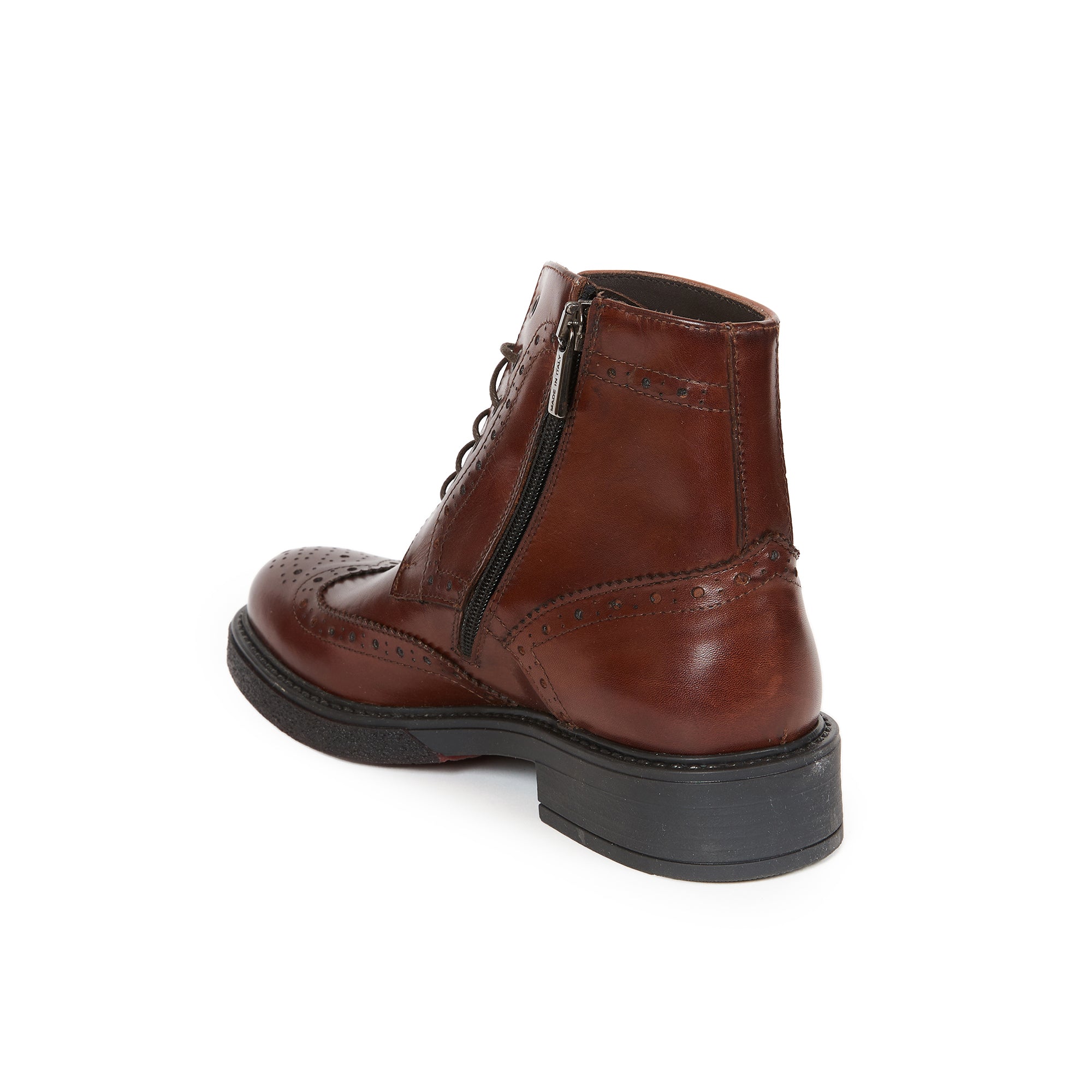 Wing cap laced boot mahogany brown