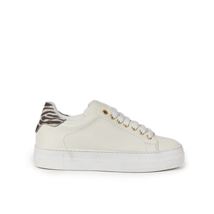 Sneaker cream white and zebra