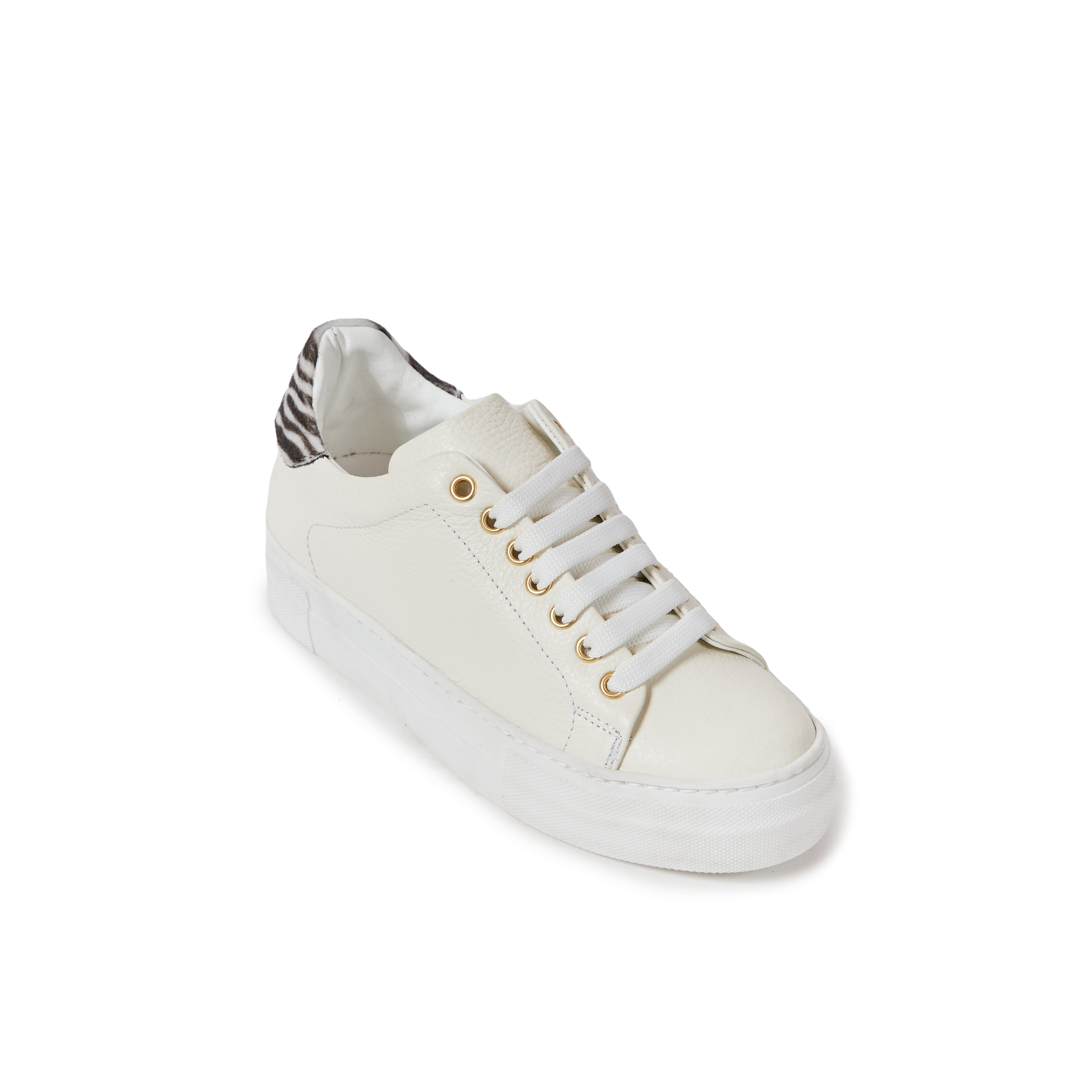 Sneaker cream white and zebra