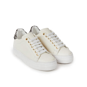 Sneaker cream white and zebra