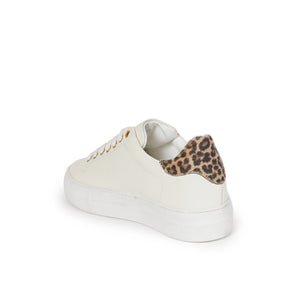 Sneaker cream white and leopard