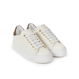 Sneaker cream white and leopard