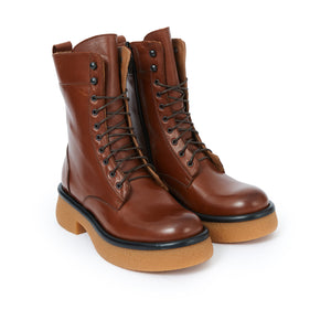 Lace-Up boot caramel brown